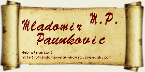 Mladomir Paunković vizit kartica